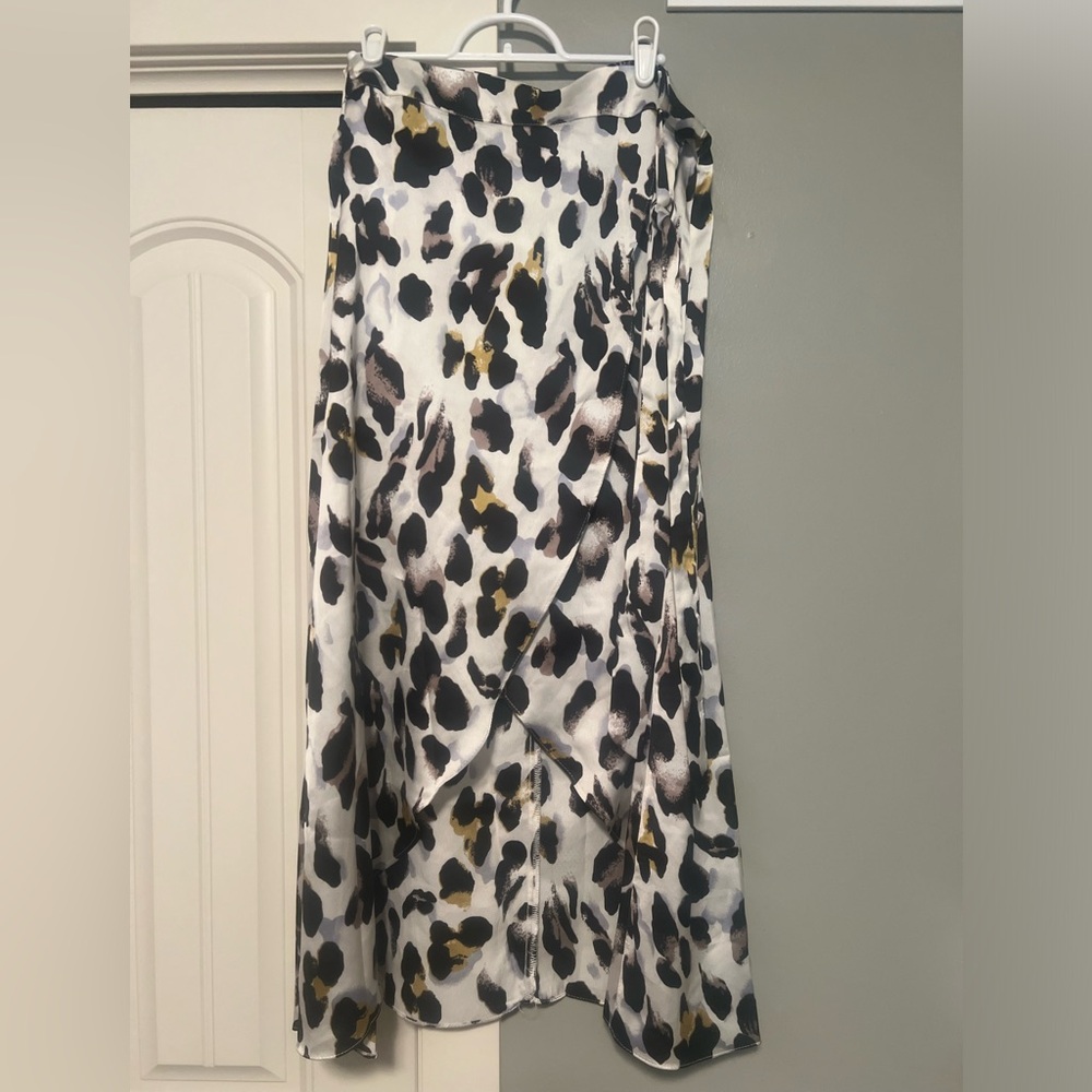 Cheetah print wrap skirt